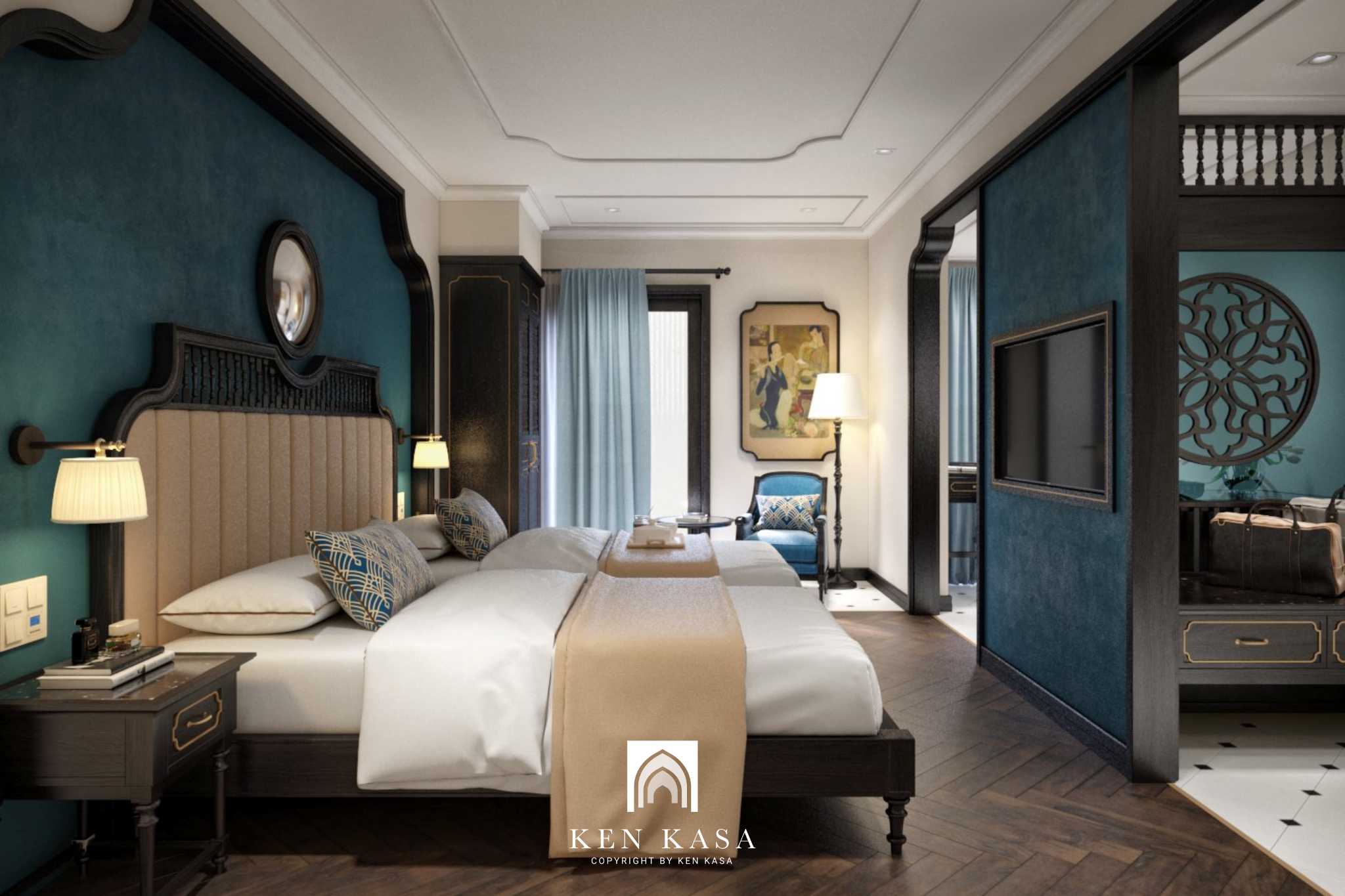 Kh&ocirc;ng gian nội thất tạo điểm nhấn với m&agrave;u nổi bật